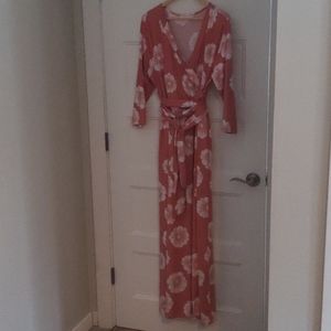 Faux wrap maxi dress